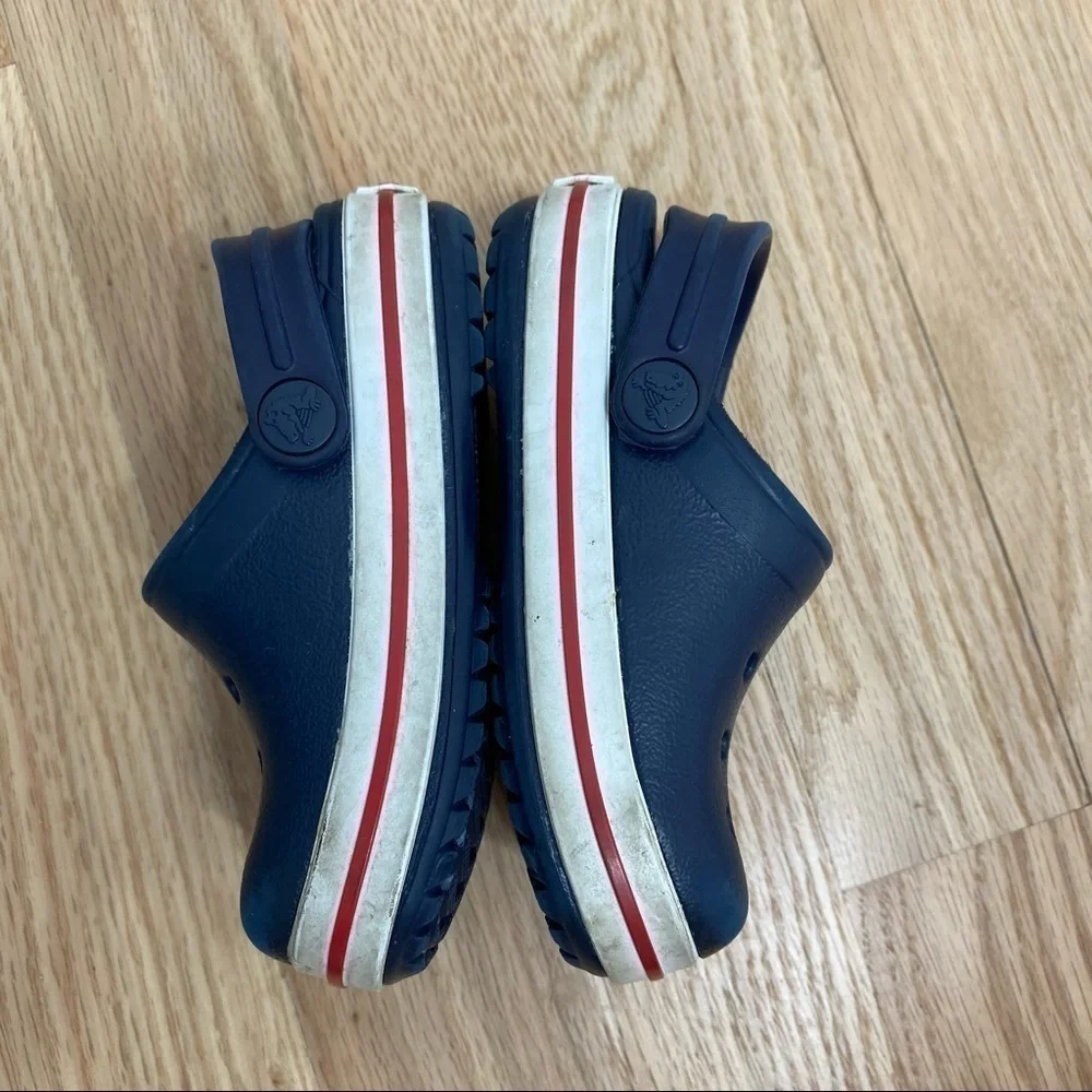 Crocs Sandals Sz 4/5 Blue White Red Kids Baby